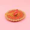 Laddu Gopal Red Dress - Handcrafted, Beads, Size 5