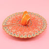 Laddu Gopal Orange Dress - Handcrafted, Peacock Design, Size 5