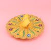 Laddu Gopal Yellow Dress - Handcrafted, Floral and Peacock Design, Size 4
