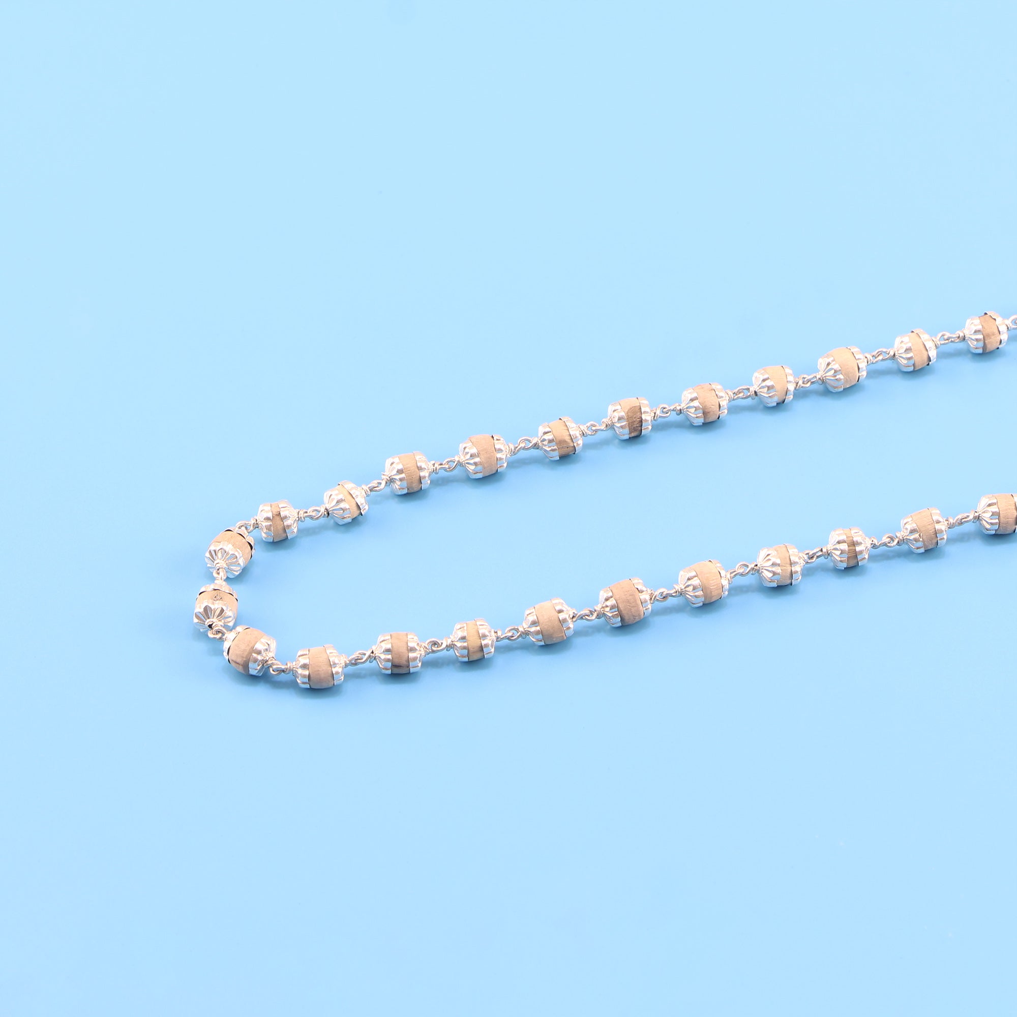 Certified Silver Tulsi Kanthi Mala - 925 Pure Silver Capping, Original Tulsi Mala