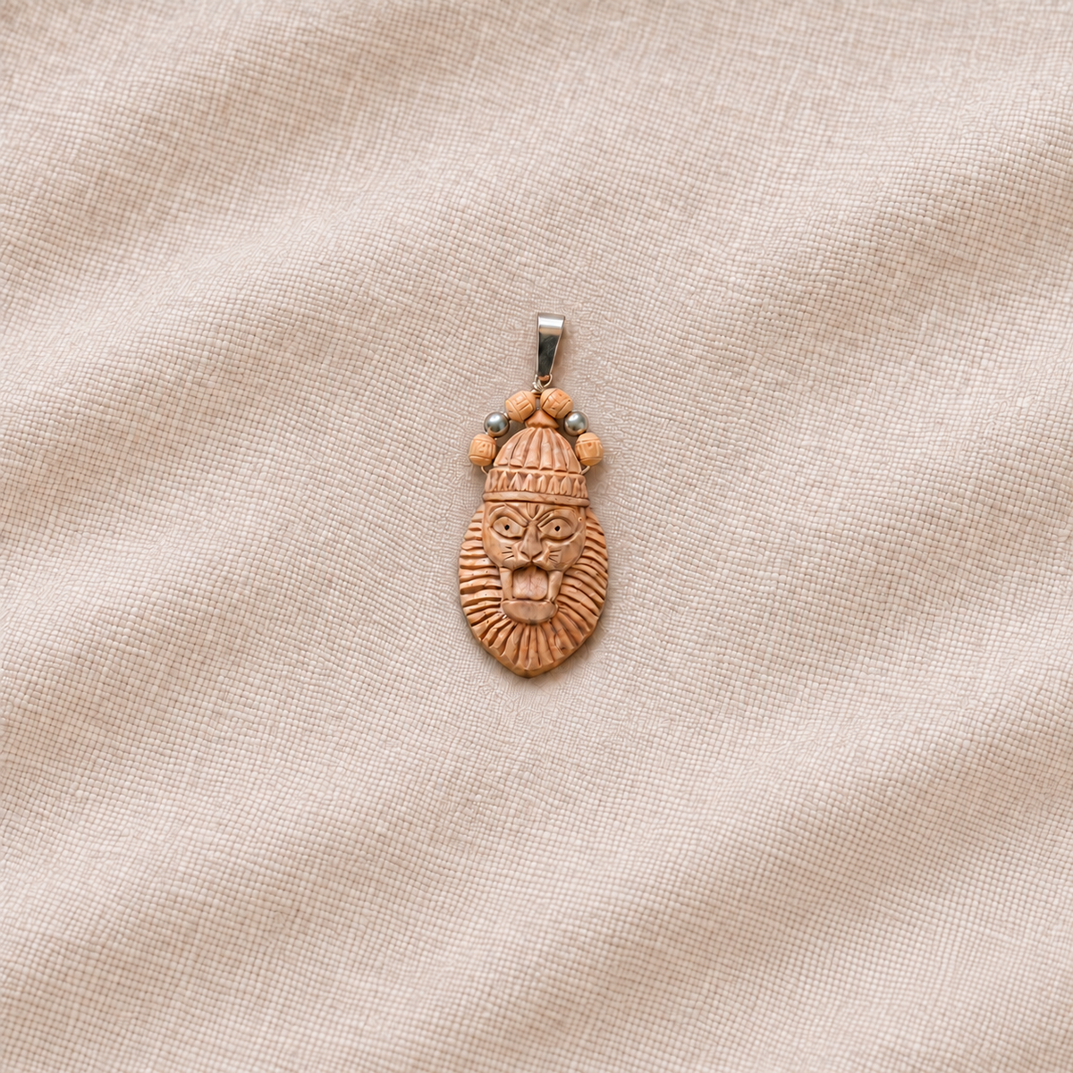 pure Silver Tulsi Handcrafted Narasimha Avatar Pendant