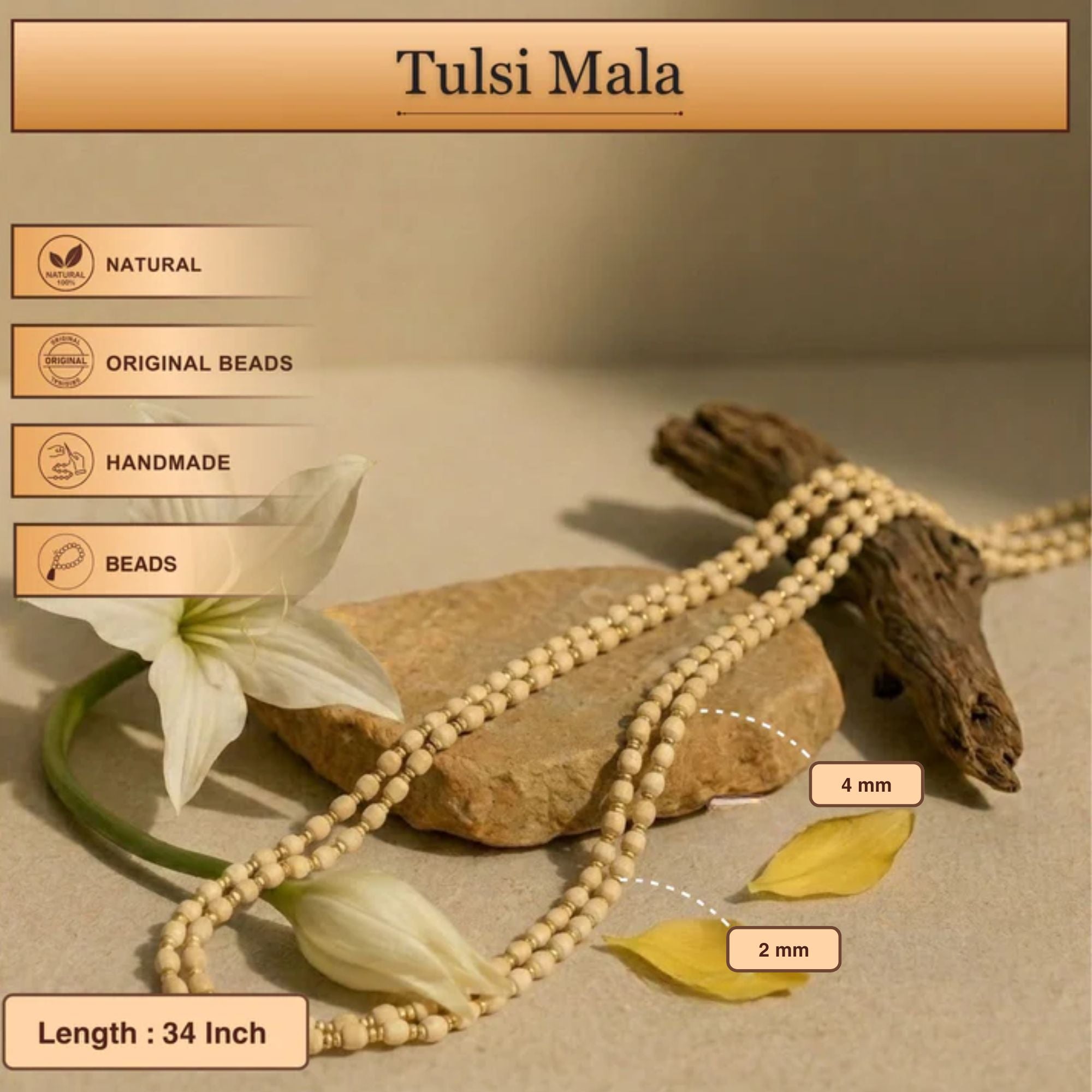 Double Layer Tulsi Kanthi Mala – Handcrafted Original Tulsi Beads