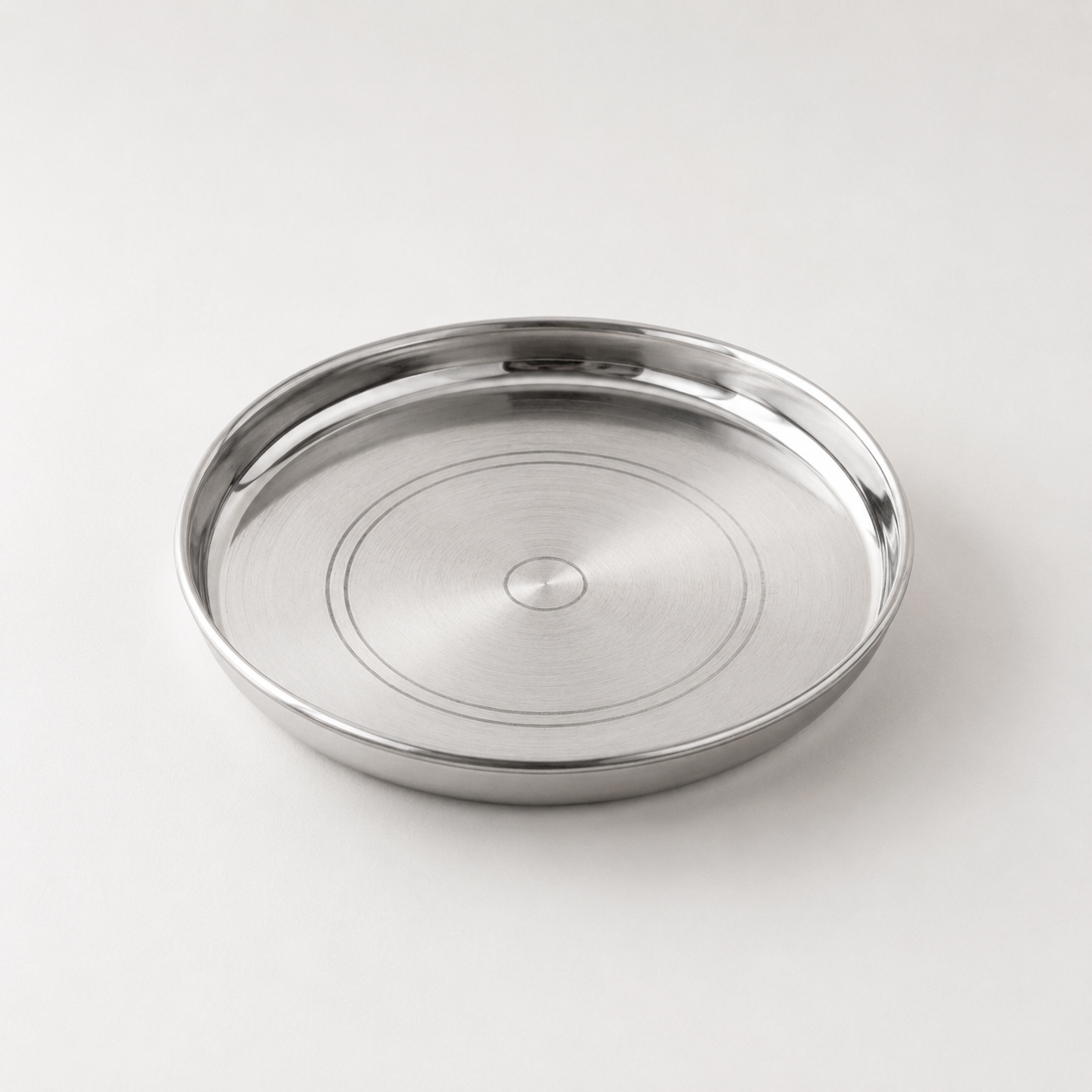 Close-up view of Sterling Silver Thali for Pooja and Rituals showing smooth polished finish and rim details