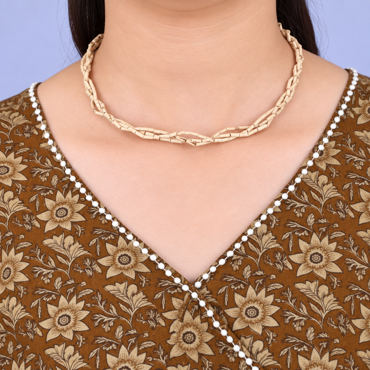 Tulsi Kanthi Mala with Natural Raw Small Beads