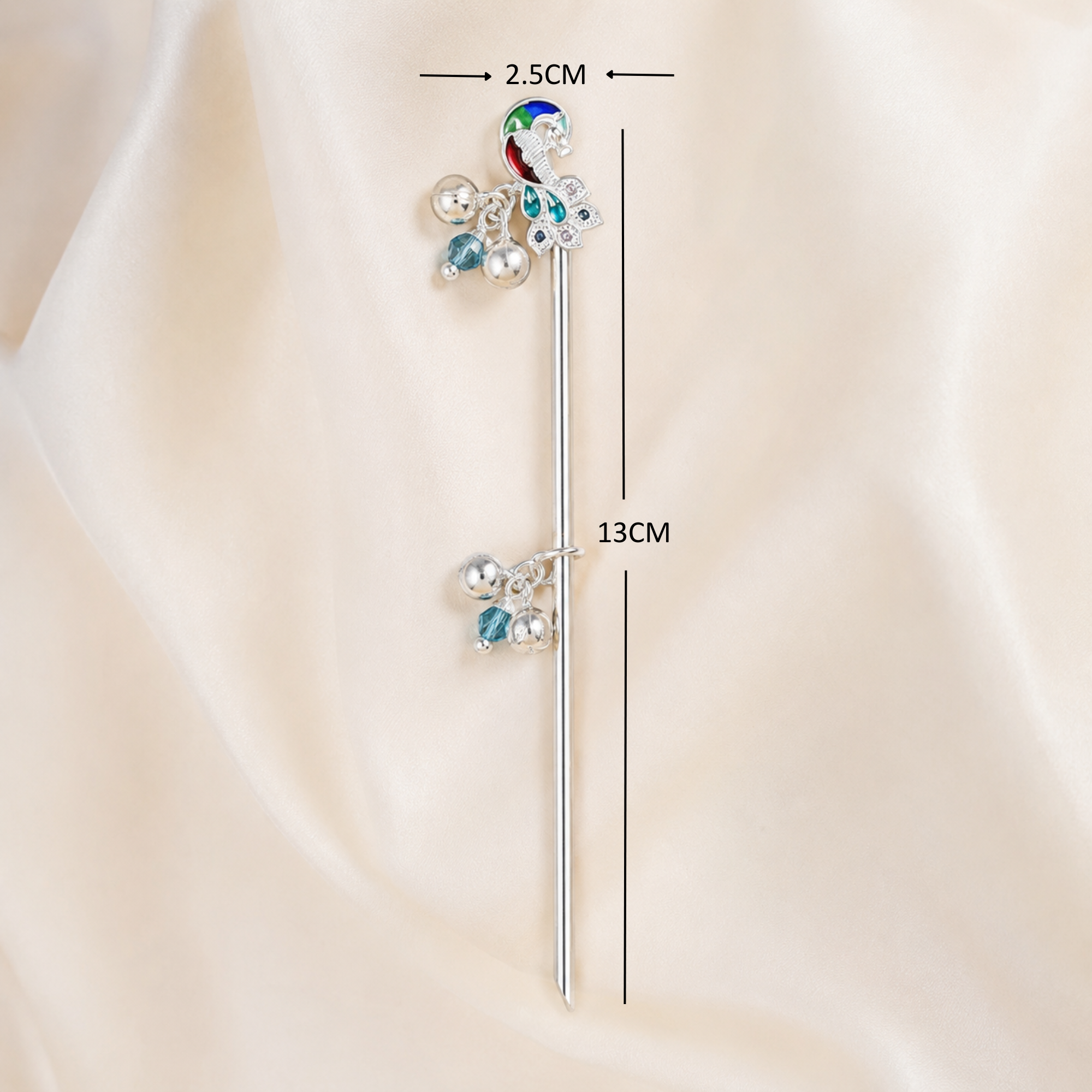 Size and dimension reference guide for handcrafted deity silver bansuri