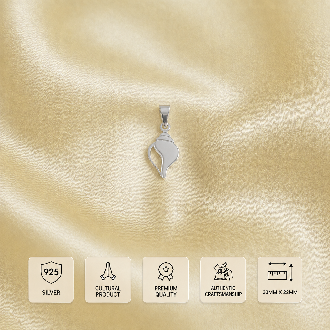 displaying features of divine 925 pure silver Shankh pendant for men and women