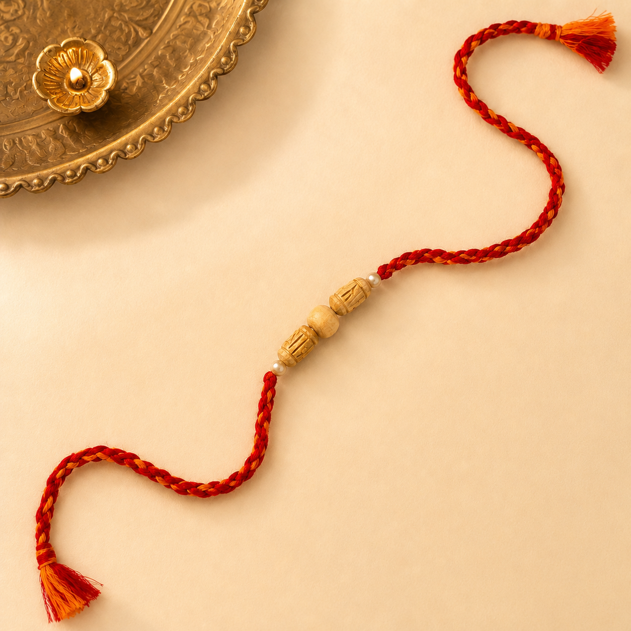 Tulsi Rakhi with pearls for Brother alternate product view