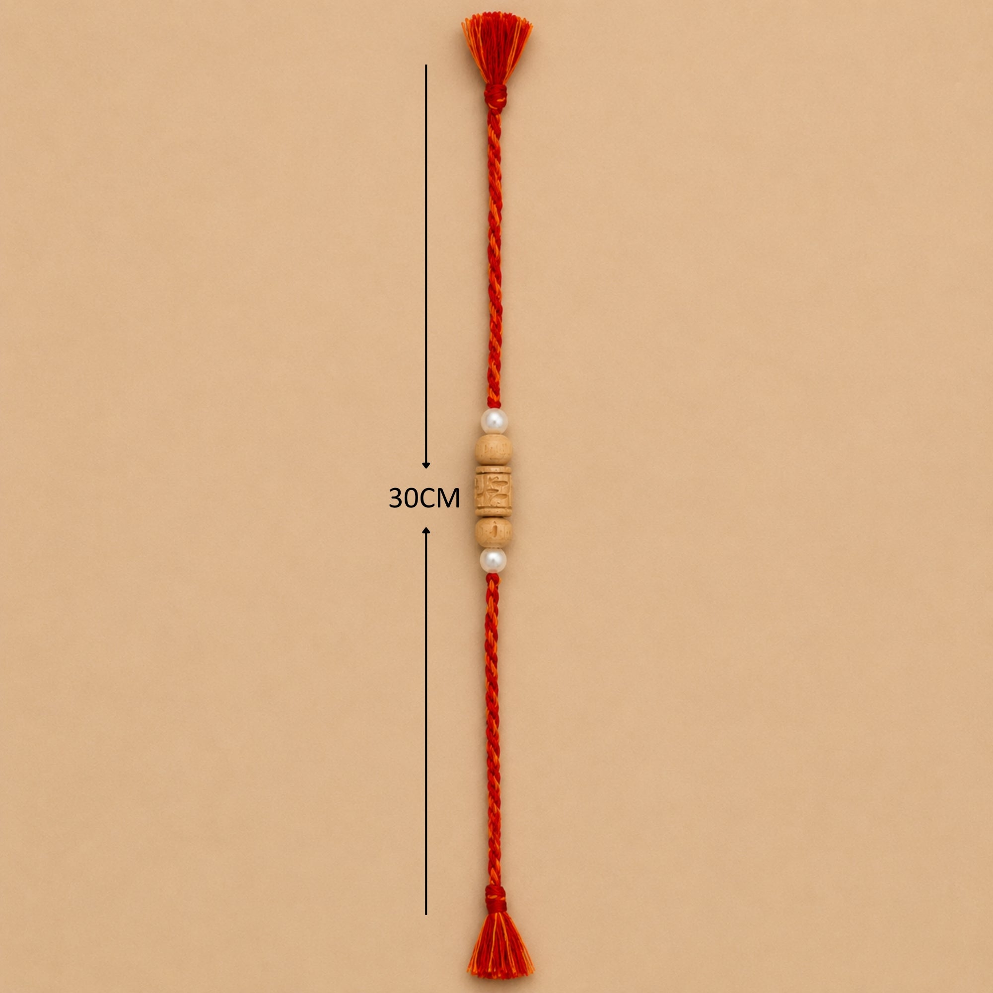 Length and dimension measurements of the handmade Tulsi rakhi