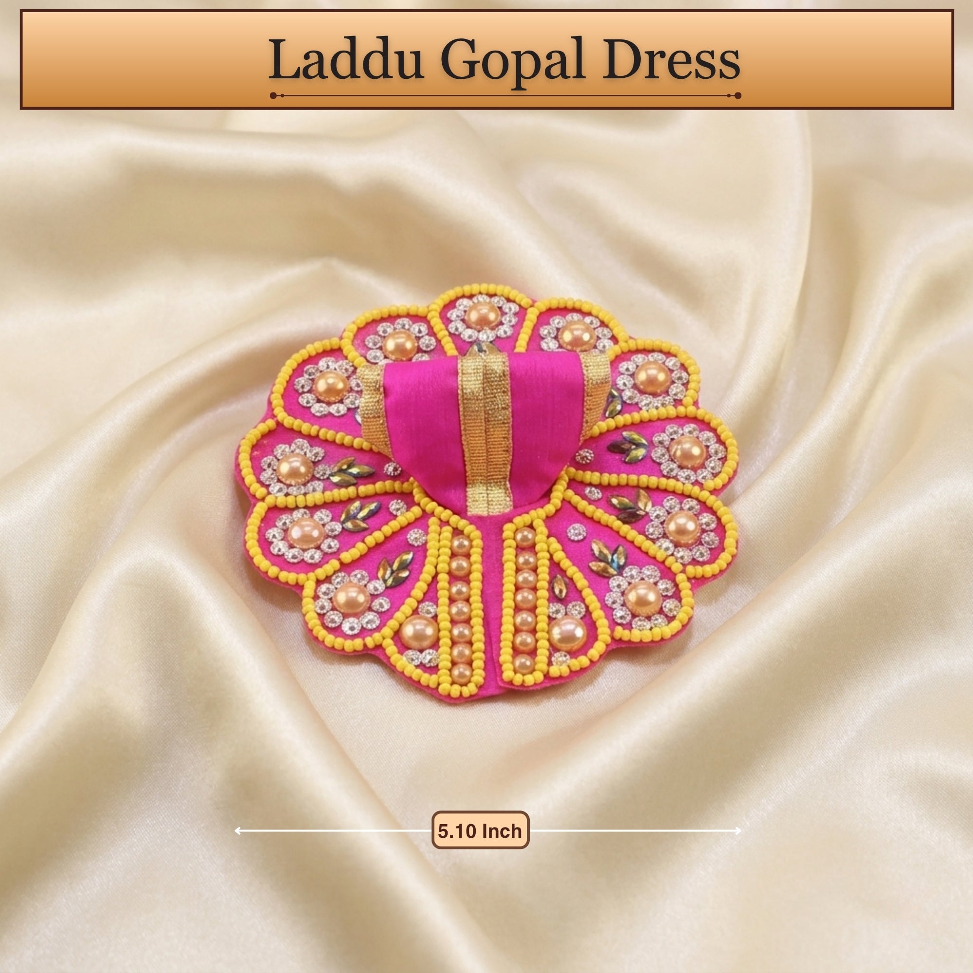 3 No. size reference display for the stone work pink Laddu Gopal dress poshak