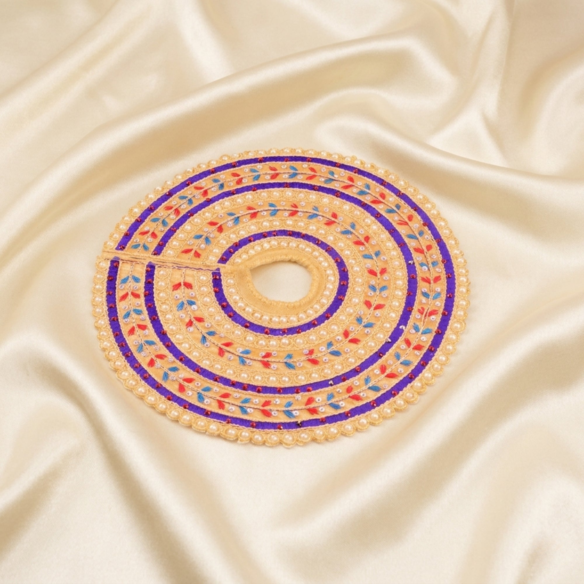 Laddu Gopal orange dress handcrafted with Patka 