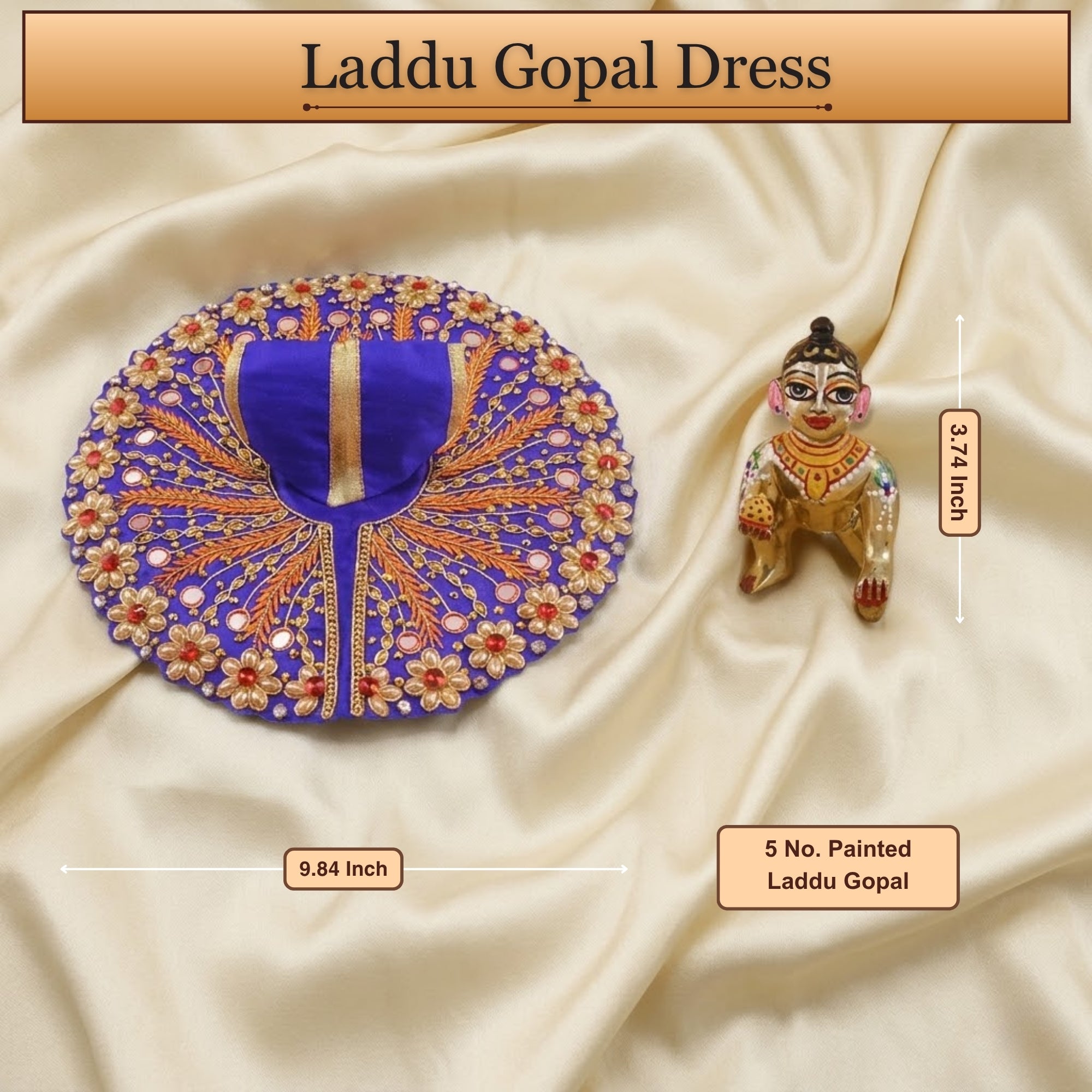 laddu gopal blue dress