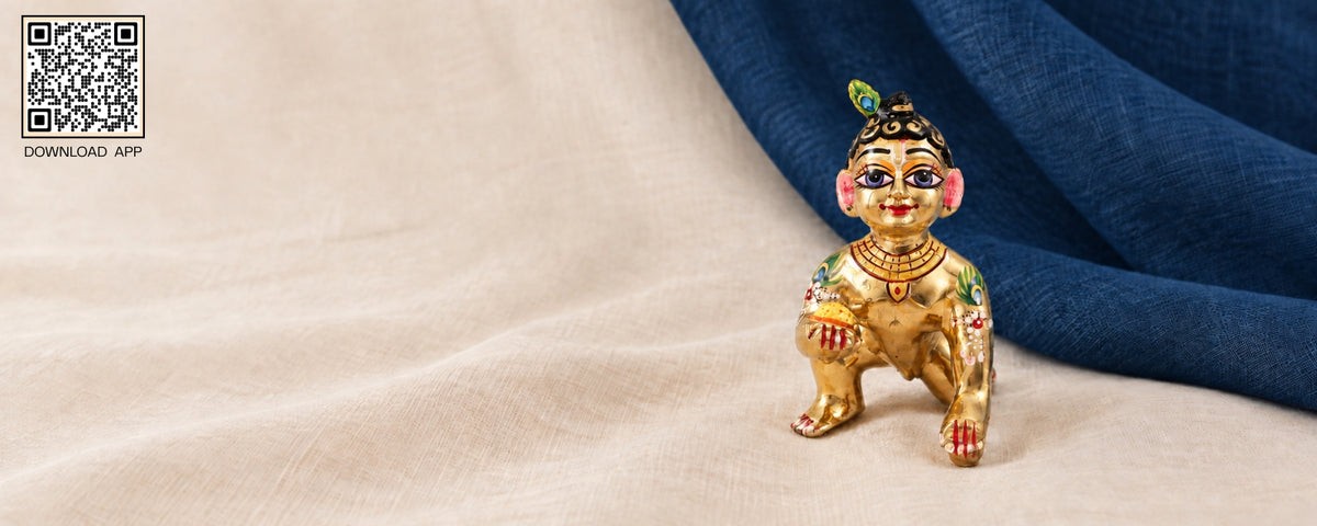 Handcrafted painted laddu gopal idol