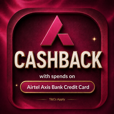 merekrishna cashback offer with Airtel Axis Bank Credit Card on eligible purchases