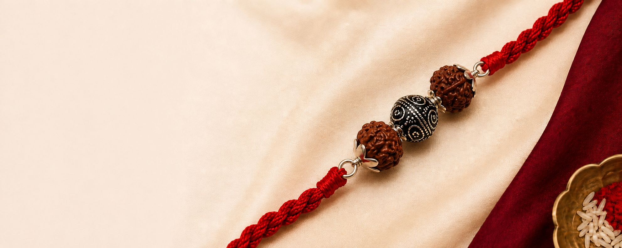 mere krishna, rudraksha rakhi, rudraksha barcelet