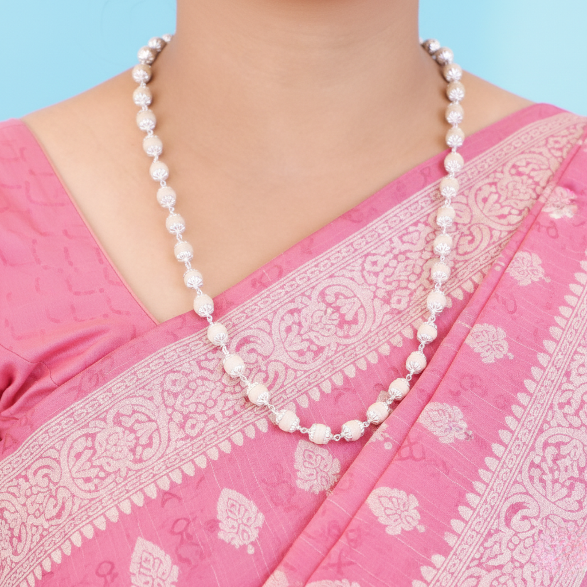 originial tulsi Kanthi Mala with pure silver capping