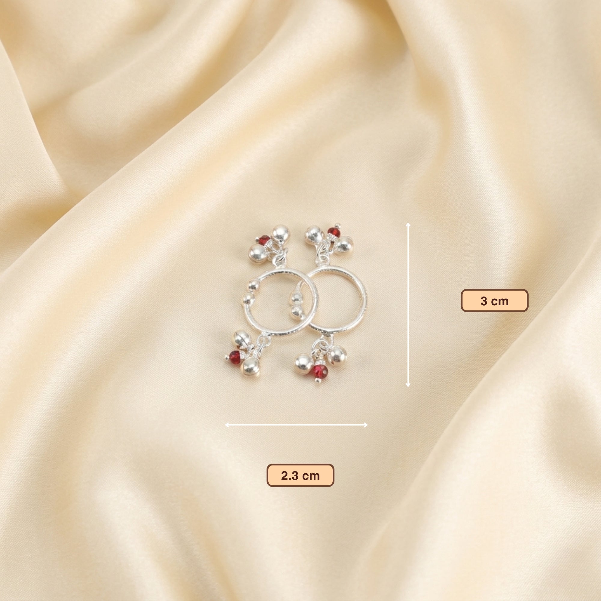 Multiple pairs and size layout of pure 925 silver ghungroo payal anklets for Laddu Gopal