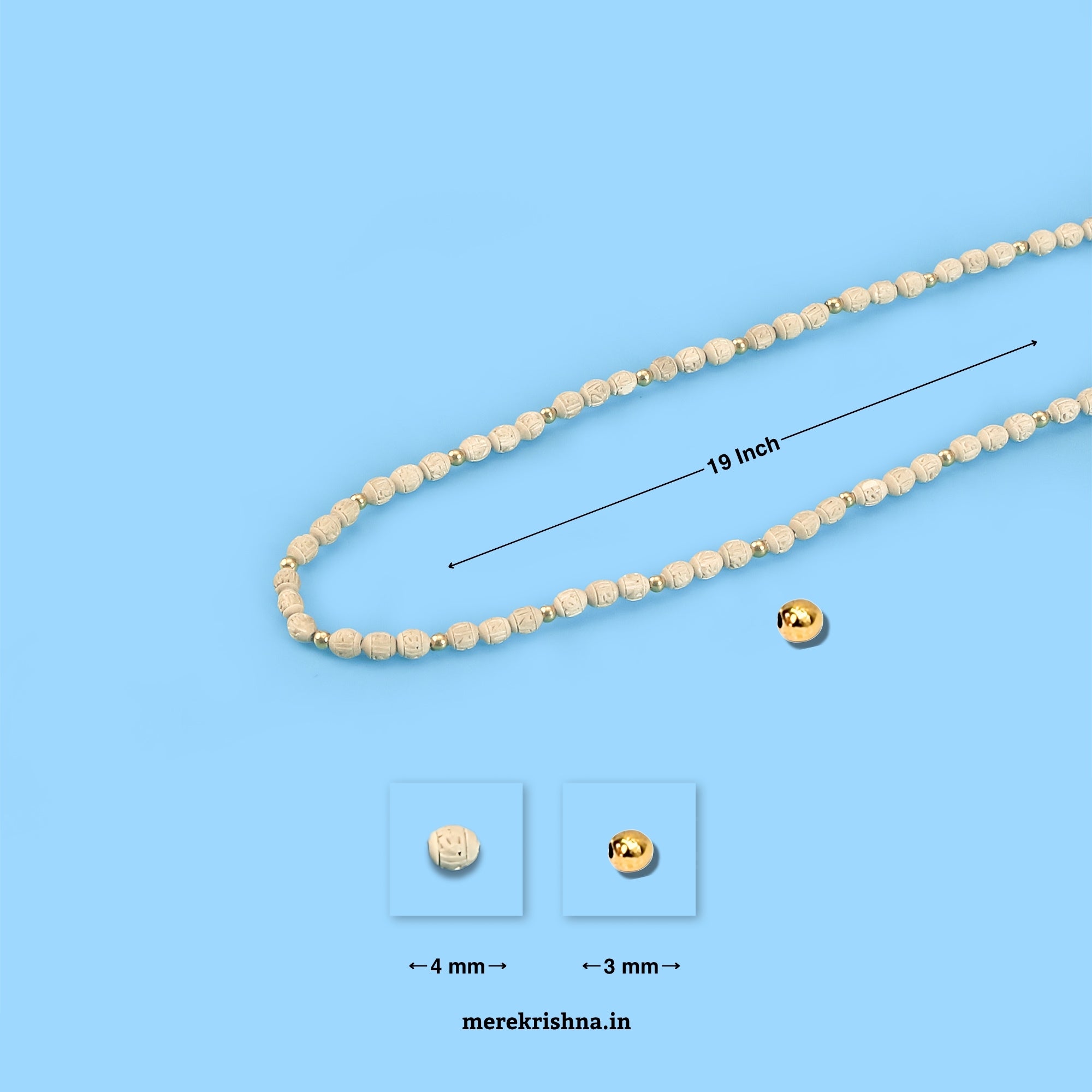 Gold Tulsi Kanthi Mala – Pure Gold Beads with Beautiful Tulsi Carved Beads