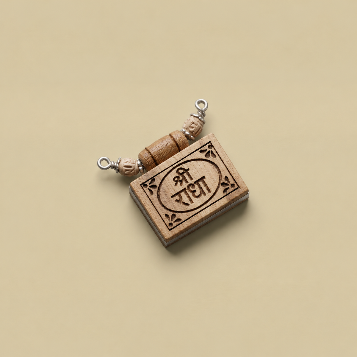 Handcrafted Shri Radha Tulsi wood pendant